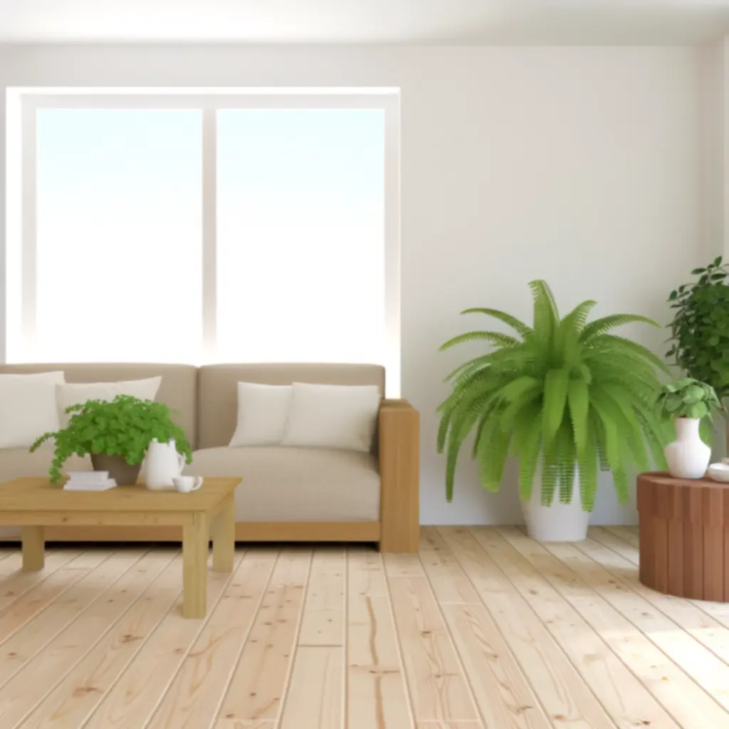 Scandinavische 3-zitsbank in beige stof